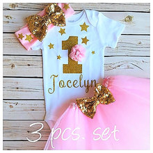Custom name gold  or silver  Little star baby shower 1st birthday bodysuit onepiece Tutu Dress romper Outfit Sets  party favors 2024 - buy cheap
