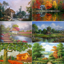 5D Square Diy Diamond Embroidery Mujeres Manor Diamond Painting Full Diamond Mosaic Needlework Scenery Cross Stitch Kit 2024 - buy cheap