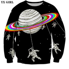 YX GIRL-Sudadera con capucha para hombre y mujer, suéter con estampado de astronauta arcoíris en 3d, estilo informal, Otoño, 2018 2024 - compra barato