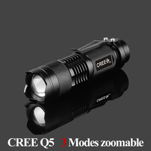 High-quality Mini Flashlight Zoom Black  2000LM Waterproof LED Flashlight 3 Modes Zoomable LED Torch penlight AA 2024 - buy cheap