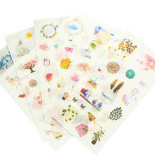 6 pcs/pack Fantastic Flowers Beautiful Decorative Stickers Adhesive Stickers DIY Decoration Diary Stationery Children Gift 2024 - buy cheap