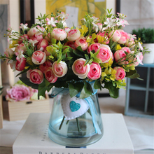 Flores artificiales falsas de seda, ramo de peonías de 6 cabezas, decoración de hortensias de boda y jardín 2024 - compra barato