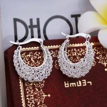 Hot Sale!!Free Shipping jewelry silver plated  Earring,Fashion jewelry silver plated  Jewelry Openwork Flower Earrings SMTE329 2024 - buy cheap