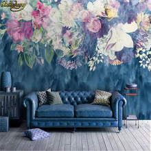 beibehang Custom Nordic vintage abstract rose flower Mural Wallpaper Modern Living Room Bedroom Background 3D Mural Home Decor 2024 - buy cheap