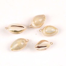 15-22mm Natural Shell For Jewelry Craft Home Decor DIY Charms Nautical Gold Plated Seashells Handmade Pendant 5pcs TR0273 2024 - buy cheap