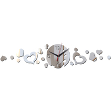 Новые горячие продажи 3d акриловые настенные часы зеркальные украшения для дома любовь современный дизайн diy часы-наклейка 2024 - купить недорого