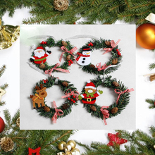 1pc Christmas Wreath Wood Christmas garland Decor For Home Santa Snowman  Tree Christmas Gift Xmas Ornament Pendant Navidad 2024 - buy cheap