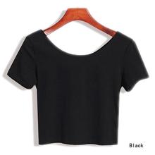 New Women Best Sell U neck Sexy Crop Top Ladies Short Sleeve T Shirt Tee Short T-shirt Basic Stretch T-shirts 2024 - buy cheap