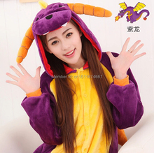 Толстый мягкий фланелевый Аниме Костюм Shiryu, пижама-комбинезон с фиолетовым драконом, одежда для Хэллоуина, карнавала, вечеринки 2024 - купить недорого