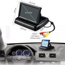 Автомобильный монитор 4,3 "дисплей для камеры заднего вида складной цветной TFT LCD 4,3 дюйма HD экран для автомобиля камера заднего вида 2024 - купить недорого