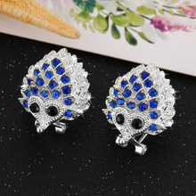 MINHIN Cute Mini Hedgehog Stud Earrings Zircon Stone Shinning Ear Accessory Fashion Rhinestone Alloy Earring Women Gift 2024 - buy cheap