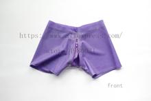 Novelty hot selling women's latex shorts women with crotch zipper decorations in solid purple color 2024 - buy cheap