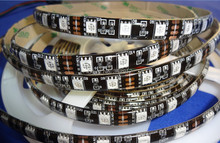 BLACK PCB LED strip 5050 SMD 12V flexible light 60LED/m,5m 300LED,White,Blue,Green,Red,Yellow;RGB;waterproof in silicon coating 2024 - buy cheap