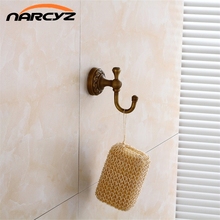 Row of Hook Antique Brass Towel Hooks Cloth Towel Bath Coat Hanger Door Wall Hook Retro Home Deco Bathroom Accessories 9194K 2024 - buy cheap