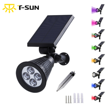 Lámpara Solar de T-SUNRISE impermeable IP44, luces de pared para jardín para césped, paisaje, 4LED/7LED, varios colores 2024 - compra barato