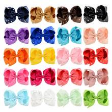 20Pcs/Lot Solid Grosgrain Ribbon Rhinestone Bow With Clip For Kids Handmade Boutique Crystal Hairgrips Girl Hair Accessories 759 2024 - buy cheap