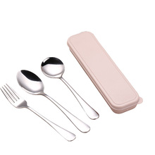 3 pcs/set Spoon+Fork+Chopsticks Travel Portable Household Dinnerware Cutlery Stainless steel Kitchen Gadgets Portable Reusable 2024 - buy cheap