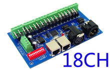 Controlador de atenuación dmx fácil de 18 canales, decodificador dmx 512 DE 18 canales, con decodificador LED (XLR y RJ45) DMX512, Envío Gratis 2024 - compra barato