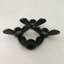 M4 M5 M6 M8 M10 M12 butterfly nylon nut clevis shaped wing plastic nuts sleeves BLACK 2024 - buy cheap