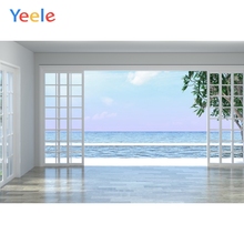 Yeele-fondos fotográficos personalizados para estudio fotográfico, marco de puerta de casa blanca, cielo, mar, vacaciones de verano 2024 - compra barato