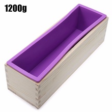 900/1200G Silicone Loaf Soap Mold Rectangular Flexible Mould with Wooden Box for DIY Natural Handmade Tool Toast Loaf Baking 2024 - buy cheap