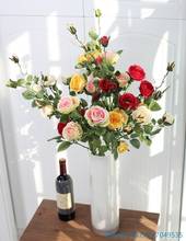 1 шт., красивый искусственный цветок, Шелковая Роза украшение для свадьбы, домашнее украшение, подарок, 4 цвета на выбор, F380 2024 - купить недорого
