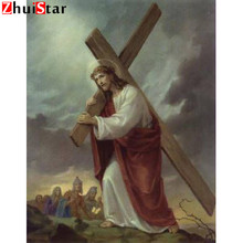 5D diamond embroidery Jesus cross stitch mosaic full square diamond decoration home DIY XY1 2024 - buy cheap