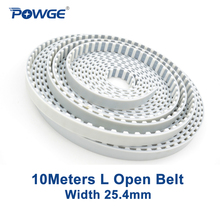 POWGE 10Meters L open synchronous belt L-25.4mm Width 25.4mm Pitch 9.525mm L timing belt PU polyurethane steel L belt pulley 2024 - buy cheap