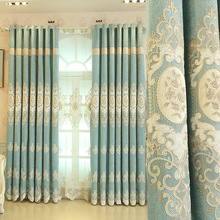 New European Embroidered Schnier Completely Obscured Curtains for Living Dining Room Bedroom. 2024 - buy cheap