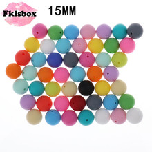 100PCS Round Silicone Beads Teething 15MM Bpa Free For Baby Toy Diy Teether Teething Necklace Accessories Silicone Teether Bead 2024 - buy cheap