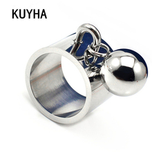 Charm Rings Engravable  Jewelry with Sphere Round Pendant Unique Party Disco Stainless Steel Ball Ring for Women 2024 - buy cheap