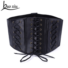 Women Fashion Black Elastic Extra Wide belt  Corset Tie High Waist Slimming Belt Body Shaping Bands 2024 - buy cheap