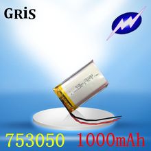 3.7V polymer lithium battery 1000mAh new A product battery 753050 GPS navigator built-in power 2024 - buy cheap