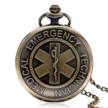 Emergency Medical Technician Paramedic Badge Nurse Doctor Theme Quartz Pocket Watch Men Women Pendant Necklace Clock Mini Gift 2024 - buy cheap