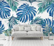 Papel de parede 3d para sala de estar, mural nórdico tropical, decoração de parede 3d com folhas, murais 2024 - compre barato