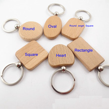100pcs Blank Rectangle Wooden Key Chain DIY Promotion Tags Keychain Pendants Promotional Gifts 2024 - buy cheap