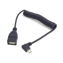 100 шт., 100 см, 1 м, 90 градусов, прямоугольный Micro USB 5-контактный OTG-разъем к USB-разъему «Мама», Эластичный кабель 2024 - купить недорого