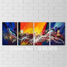 Handmade Picture For Living Room Wall Art Abstract Oil Painting On Canvas 4 Piece/set Free Shipment Pictures Oil For Bedroom 2024 - buy cheap