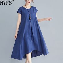 NYFS New Summer Dress 2021 Stylish comfortable Solid Woman dress Vestidos Robe Loose long Dress 2024 - buy cheap