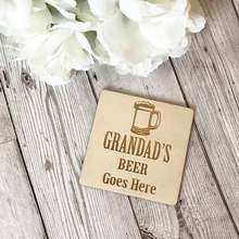 Custom Grandad's Beer Goes Here  coaster Wooden table, housewarming gift, Wood Coasters Cup Mat Placemats,wedding gift 2024 - buy cheap