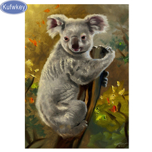 Pintura de diamante redondo completo koala 5D DIY, bordado de diamantes de imitación cuadrados, mosaico, kits de punto de cruz 2024 - compra barato