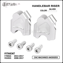 Мотоцикл Серебряный CNC алюминиевый руль расширение стояк крепление подъемный зажим Чехол для BMW F700GS 2013-2017 F650GS 2008-2017 2024 - купить недорого