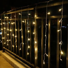 Рождественская гирлянда, светодиодная гирлянда-занавес в виде сосулек, 220 В, 5 м, 120 светодиодный, 1 м, светодиодное уличное декоративное освещение для вечерние ринки, сада, сцены 2024 - купить недорого