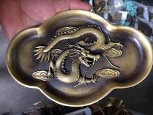 Chinese ancient home decoration brass bronze craft collection metal handicraft dragon statue plate 2024 - buy cheap