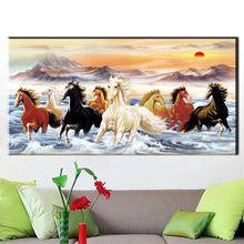 Творческий восемь бег живопись на холсте с изображением лошади HD Печать на холсте плакат стены искусства картины Гостиная домашний декор 2024 - купить недорого