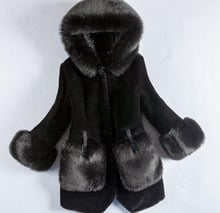 Tuhao plus size 3xl casaco de pele falsa feminino de inverno capuz jaqueta de pele feminina casaco longo de luxo feminino casaco de pele de escritório casaco de pele feminino FR-1 2024 - compre barato