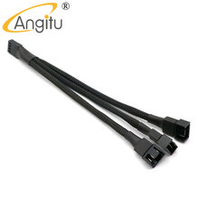 Angitu 4Pin вентилятор 3Way черного цвета с длинными рукавами PWM кабель питания сплиттера 2024 - купить недорого