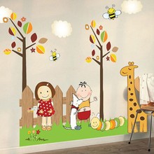 Adesivos de parede para crianças, adesivos para meninos e meninas, para o quarto do bebê, decoração de jardim de infância, adesivos de desenho animado 2024 - compre barato