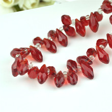 Wholesale 100pcs/lot 6x12mm Dark Red Teardrop Beads Crystal Glass Beads For Jewelry Making Fashion Craft Bracelet DIY Beads 2024 - buy cheap