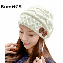 BomHCS Sweet Women's Fashion Winter Warm Cable Knit Thick Slouch Beanie Ear Muff Cap 2024 - buy cheap